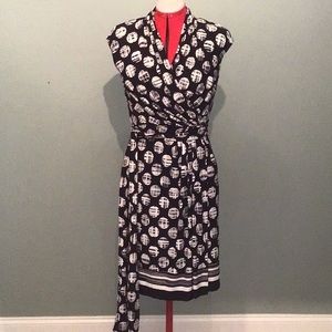 Dress, navy and white